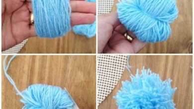 Como Fazer Chaveiro de Pompom de Lã
