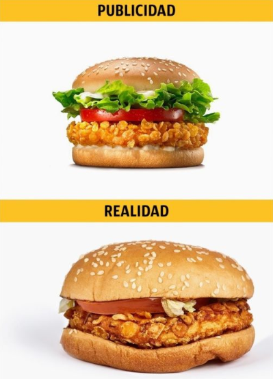 14 imagens mostrando a propaganda vs realidade dos fast foods