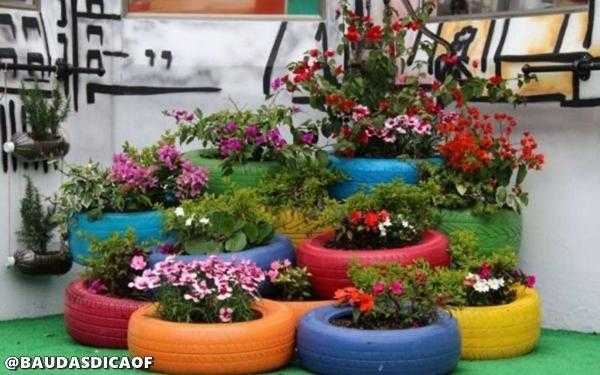 16 Ideias para reaproveitar pneus no seu jardim