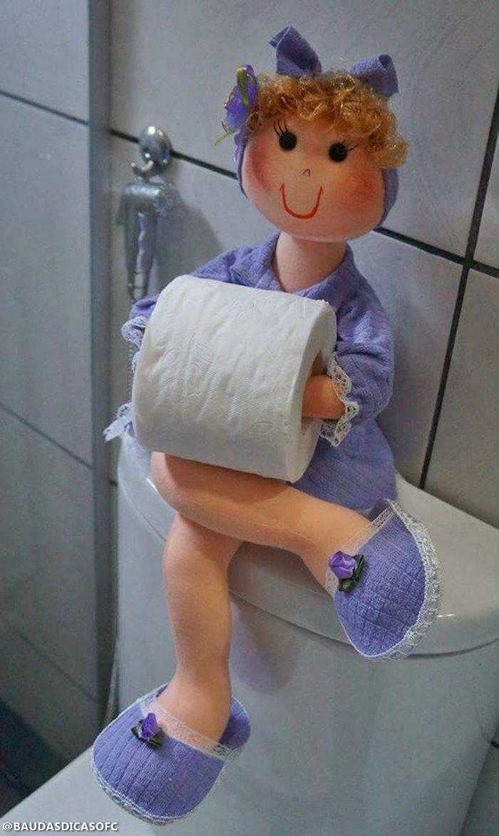 Como fazer boneca de pano porta papel higiênico