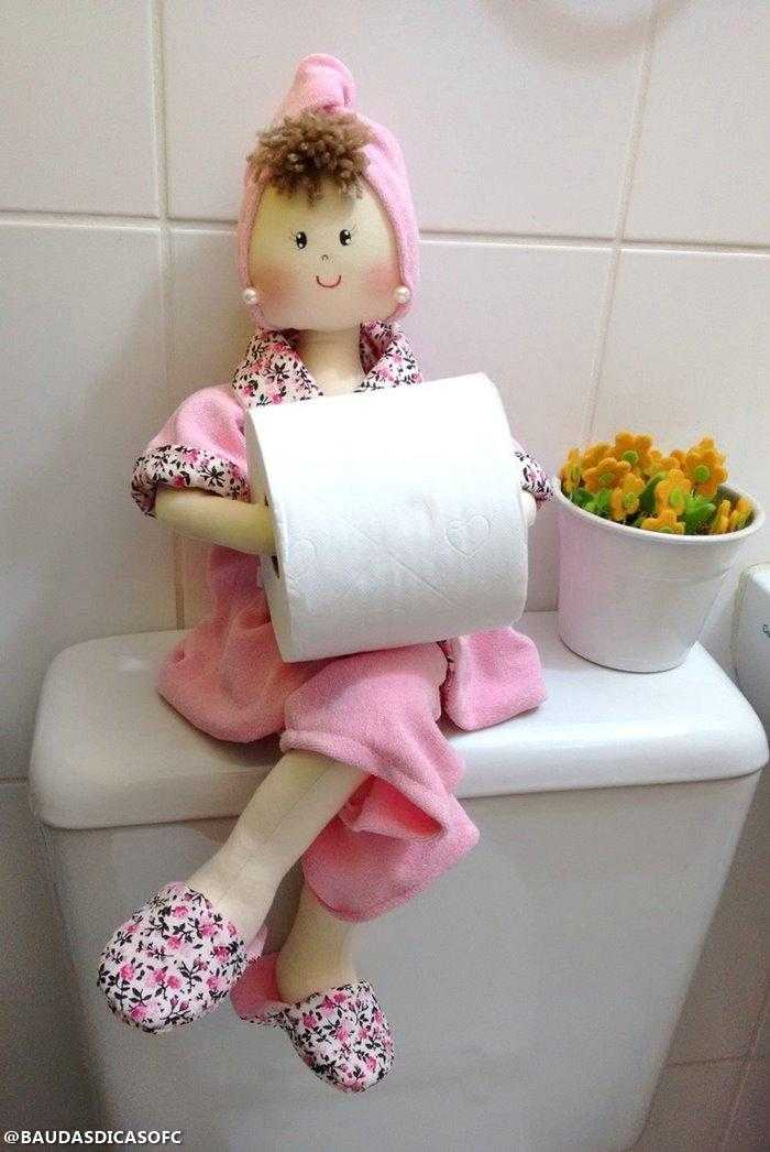 Como fazer boneca de pano porta papel higiênico