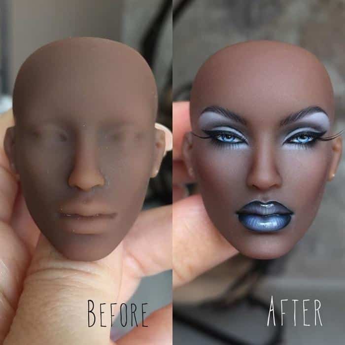 Artista retira a maquiagem de bonecas e as recria com rostos realistas