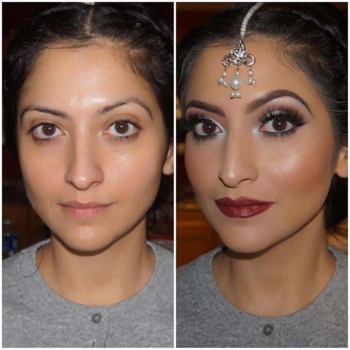 noivas antes e depois da maquiagem